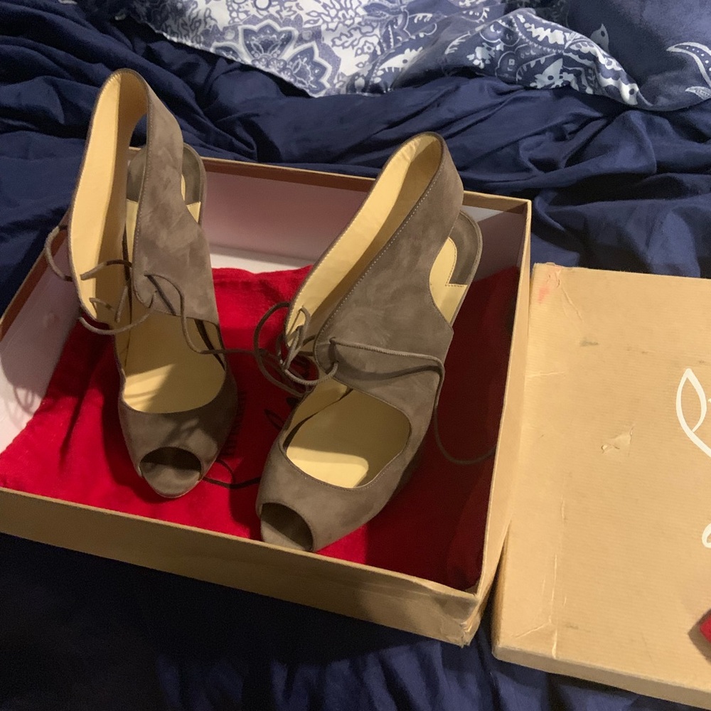 Beautiful suede Christian Louboutin shoes!